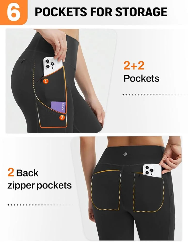 Leggings with Pockets for Women, Soft High Waisted Tummy Control Workout Yoga Pants